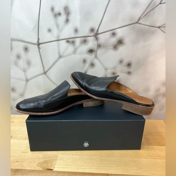 Madewell black leather loafer mule size 8 - Picture 3 of 11